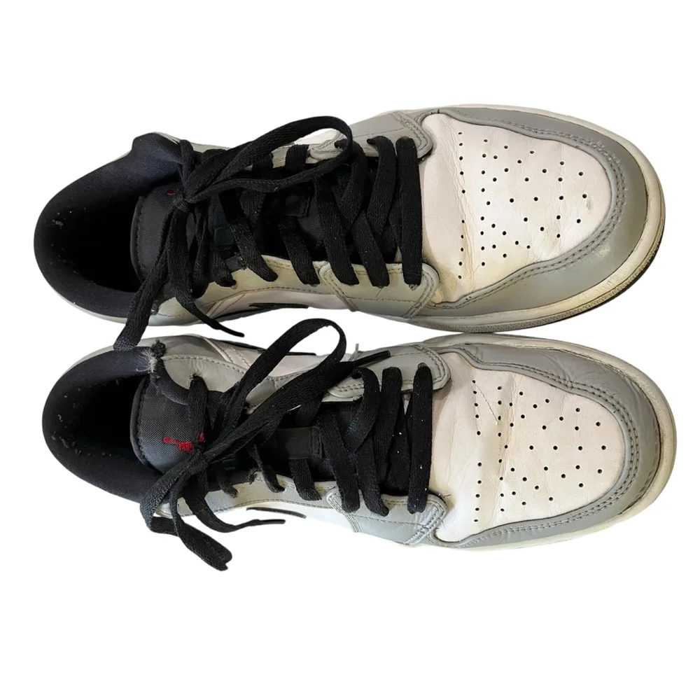 Nike Air Jordan 1 Low Sneakers Shoes Men's Size 9.5 Gray White 553558-030 Casual